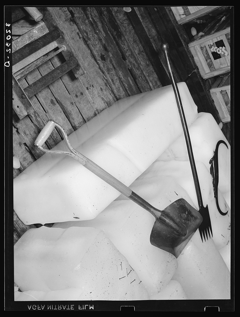 Ice and icing tools in freight car. Alamo, Texas Ice and icing tools in freight car. Alamo, Texas, February 1939, photographed by Russell Lee